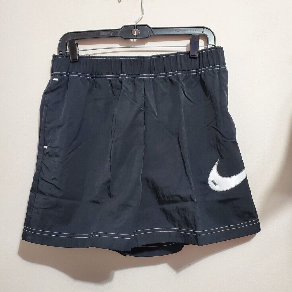 Nike Womens Sz Medium High Rise Shorts Loose Fit  Logo Black DM6752 010 NWT